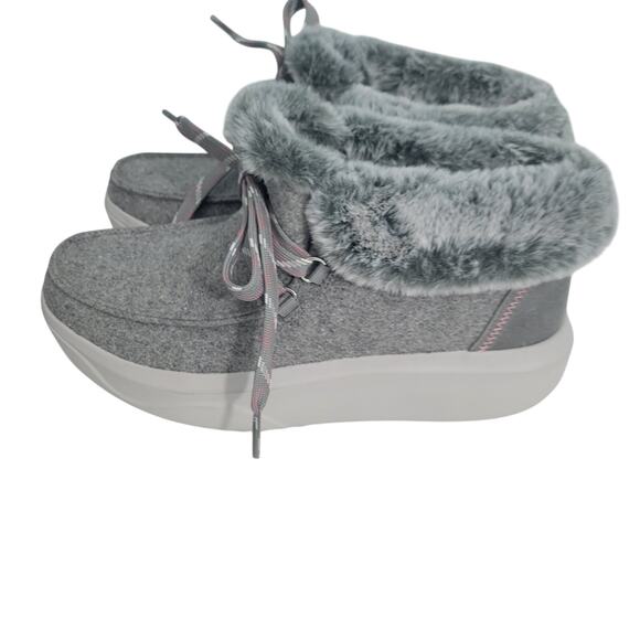 Bobs From Skechers Ankle Boot Gray Wool With Faux Fur Lining Size 8.5M 111325-16 - Picture 2 of 7